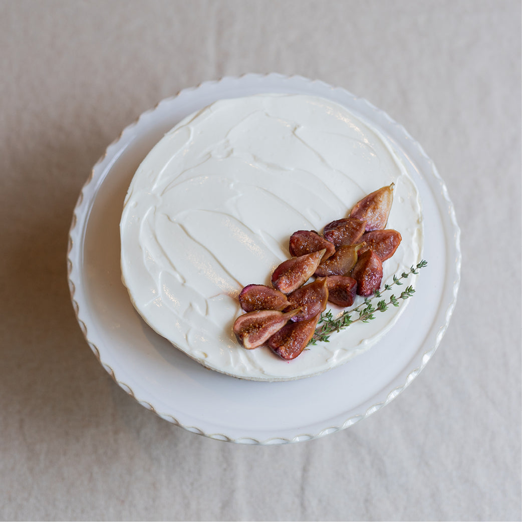 Large Honeyed Fig Cheesecake with Pomegranate Sauce